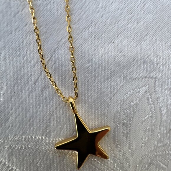 Kate Spade Gold Tone CZ Crystal Star Pendant Necklace Chic Fashion Trendy Style - Picture 8 of 14